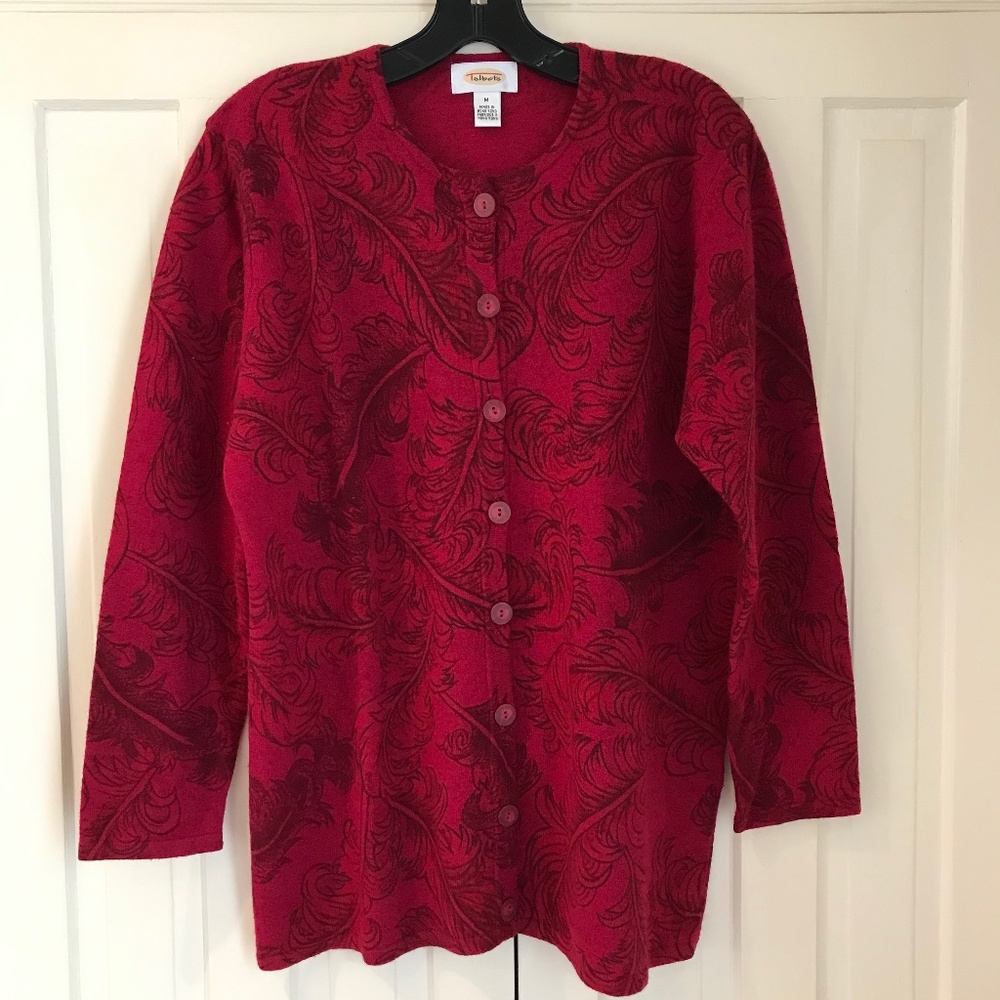 TALBOT'S LAMBSWOOL CARDIGAN SWEATER